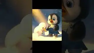 Penguin builds & builds ⛄️ #youtubeshorts #cute #cartoon #ai #penguin #funny #ytshorts #animated