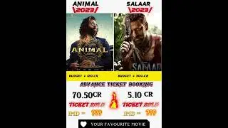 advance ticket sold animal movie vs salaar movie #salaar #ranbirkapoor #prabhas #bollywood #shorts