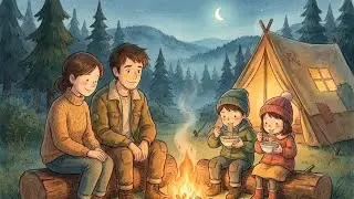 A Peaceful Family Camping Night 🌲 | Cozy Rain, Campfire & Simple Joys
