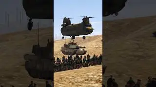 Cargo Helicopter Heavy Entery In  Military Base Soldiers In Action Gta-5