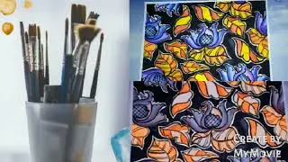 how to paint tradishional flower art | how to drow tradishional flower