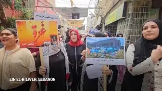 Demonstration held in Palestinian refugee camp in Lebanon as Gaza war rages goes on