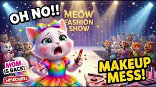 Cute Kitten Doing Makeup for the First Time💄🐱|Meow Fashion Show|Cat Makeup #AIcatstory #catmakeup