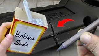 I simply combined a GRAPHITE rod with baking soda! How to reliably solder plastic- Dry welding