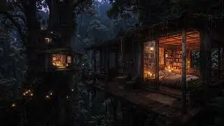 Deep Forest Cabin Rain Ambience 🌲🌧 | 8 Hours Natural Rain Sounds for Relaxation & Study (4K)