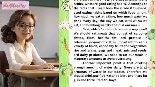 Grade 8 Unit 1 Do you have good eating habits? (an essay for students)