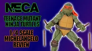 NECA TMNT 1990 Movie 1:4 Scale Michelangelo Review Teenage Mutant Ninja Turtles