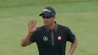 Adam Scott earns a round-redeeming eagle on at HSBC