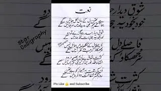 Very beautiful Naat on Holy Prophet saw in Urdu Handwriting| Naat |سرورِ کونین ص پر بہترین نعت اردو