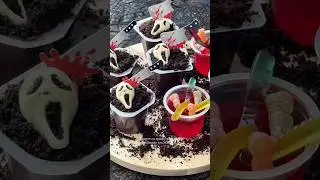 🔪 Desserts to Die For! Ghostface Pudding Cups #halloween #halloweenfood #halloweenrecipes #horror