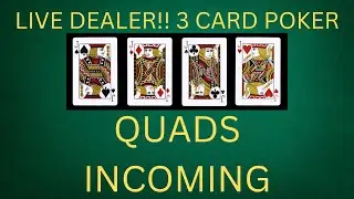 QUADS INCOMING 💰💰💰3 CARD POKER - LIVE DEALER #3CARDPOKER #LIVEDEALER #WEHITQUADS