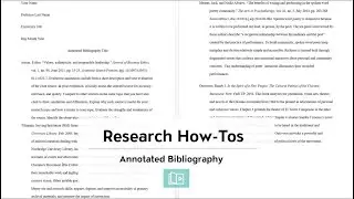 How to Create an Annotated Bibliography