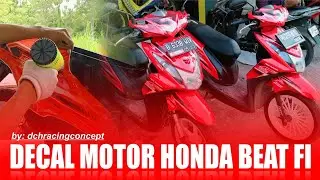 Pemasangan sticker decal motor honda beat fi 2015