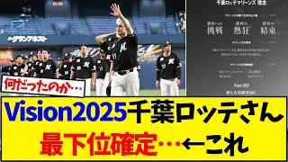 【千葉ロッテ】Vision2025千葉ロッテさん最下位確定&hellip;&larr;これ【野球反応集】
