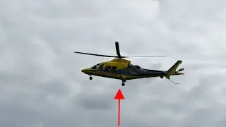 Air Ambulance Leaving Base with a SPIRITED Take off! - Augusta AW109