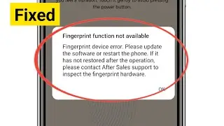 Fingerprint function not available Problem in Android || Fix Fingerprint function not available
