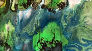 Acrylic pour painting on paper | how to paint easy? | 1 minute speed painting #fluidart #postcard