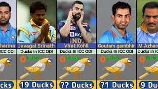 Indian Cricketers With Most Duck out in ICC ODI Cricket history