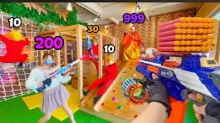 Nerf War | Amusement Park Battle 132(Nerf First Person Shooter)
