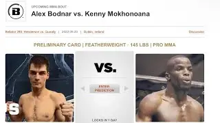 Alex Bodnar Vs Kenny Mokhonoana Prediction Bellator 285