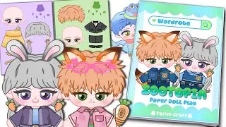 주토피아 종이인형 옷 입히기 스티커북 DIY Zootopia Paper Doll Dress-Up Sticker Book 