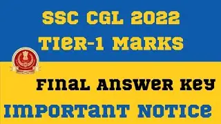SSC CGL 2022 || Tier-1 Marks || Pre Exam || Final Answer key || @SSCNews