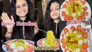Spicy noodles #eatingnoodle #mukbangasmreating #eatingshowwithsound #youtubevideo