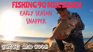 Рыбалка на окуня в начале сезона. Пляж 90 Mile Beach. Поймай и приготовь, эпизод 200.