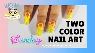 Yellow And Orange Nail Art | #shorts #trending
