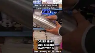 Double Stainless Steel Vaccum Water Bottle and  Peacock Printed Pure Copper Water Bottle (1litre)