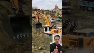 LIEBHERR AND CATERPILLAR MINING EXCAVATORS LOAD INTO THE BODY OF DUMP TRUCKS HIGH STRENGTH,,EXCITING