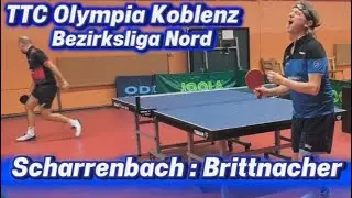 Bezirksliga Tischtennis 🔥|  T.Brittnacher(1606TTR) : R.Scharrenbach(1736TTR)