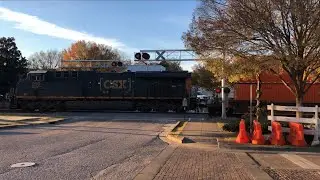 CSX #998 mixed freight train on 8th Street in Opelika, AL