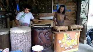 AZTEC HUEHUETL & TEPONAZTLE DRUM PERCUSSION  NR. 1     --  www.mexicanartdealing.com