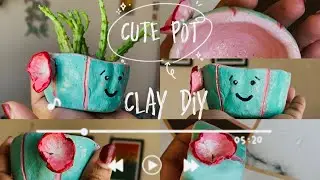 ✨ DIY Cute Clay Pot 🌸 | Easy Handmade Plant Pot Idea | Aesthetic Home D&eacute;cor 🌿💕