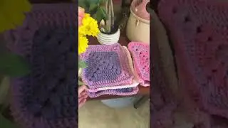 Caron chunky cakes- Ballet Sorbet. Or is it *sher-bert* 🙈😂 #yarn #cute #crochet #grannysquares
