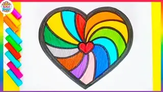 🎨 How to Draw a Rainbow Heart | Easy Kawaii Drawing for Kids | Step by Step! #drawings #art 