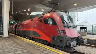 Einfahrt ÖBB RJ 551 “Hochkönig” Salzburg Hbf - Flughafen Wien in Wien Hbf (21.12.2025, 4K HDR)