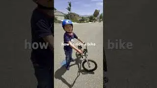 Diego learning to ride a bike.  #kids #learntoride