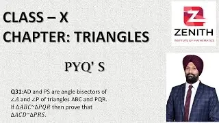 AD and PS are angle bisectors of &ang;𝐴 and &ang;P of triangles ABC and PQR. If ∆𝐴𝐵𝐶~∆𝑃𝑄𝑅 then prove....Q31