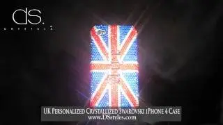 UK Personalized Crystallized Swarovski iPhone 4 iPhone 5 Case by dsstyles