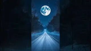 Moonlit Winter Road &mdash; A Soft Walk Toward a Dream ❄️🌙