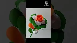 Beautiful tricolour rose flower making | Republic day craft #shorts