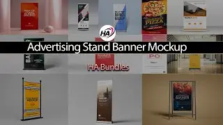 Advertising stand banner mockup[HA Bundles]