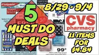 5 MUST DO CVS DEALS 8/29 - 9/4 | 11 ITEMS FOR ONLY $4.84!