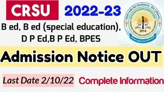 crsu admission 2022-23|crsu admission form kaise bhare|crsu admission form 2022|crsu latest news|