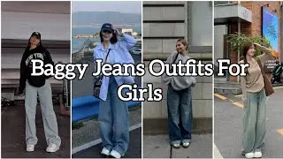 🍓✨Best baggy outfits for girls #baggyjeans //cute outfits with baggy jeans 