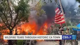 A wildfire sweeps through a historic California gold-mining town