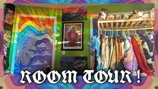 MAXIMALIST ART HOE ROOM TOUR !!!✨ psychedelic, artsy,  rave, rainbow 🌈 vibes