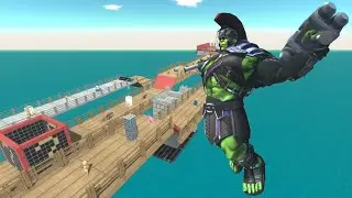 ANGRY HULK WARRIOR DEATHRUN VS SKULLCRAWLER FOR RESCUE SPIDERMAN - ARBS